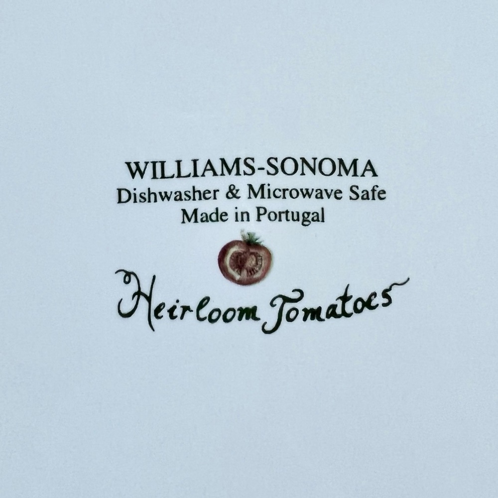 4 WILLIAMS SONOMA HEIRLOOM TOMATOES SALAD PLATES DISCONTINUED 8 3/4" Garden - Picture 11 of 11